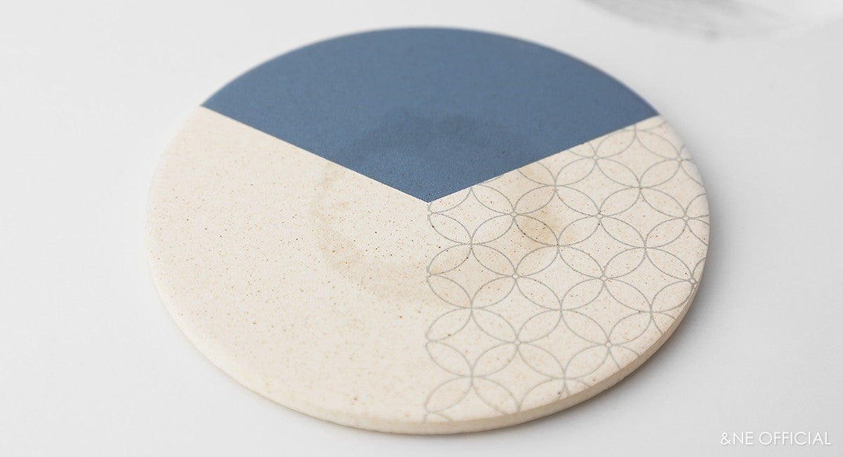 日本製陶瓷矽藻土杯墊 (6款; 2件裝) \&NE/