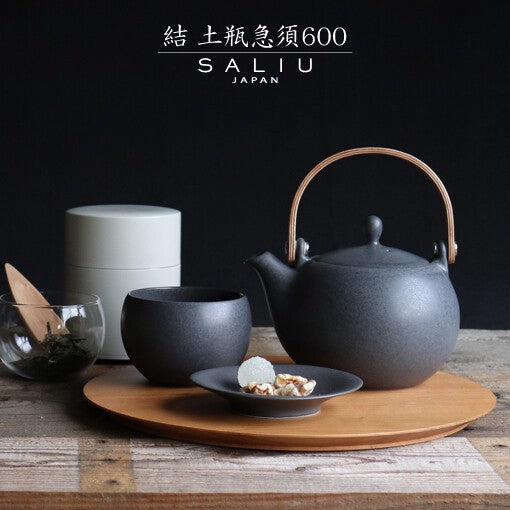 日本製SALIU木柄半啞光陶器茶壺 (600ml; 2色)