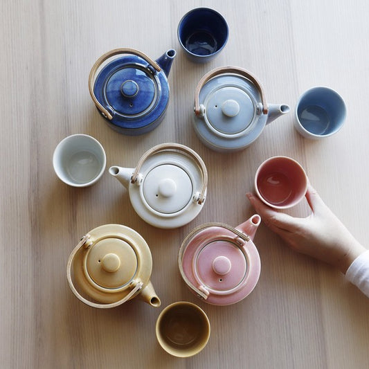 日本製SALIU陶器茶壺、茶杯套裝 (360ml; 5色)