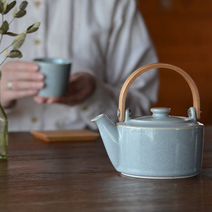 日本製SALIU陶器茶壺、茶杯、茶墊套裝 (360ml; 5色)