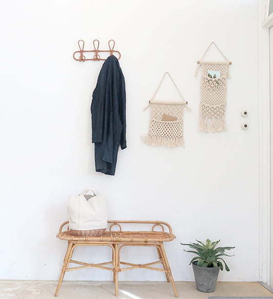 北歐風手工編織牆壁掛飾 (1個口袋/2個口袋)