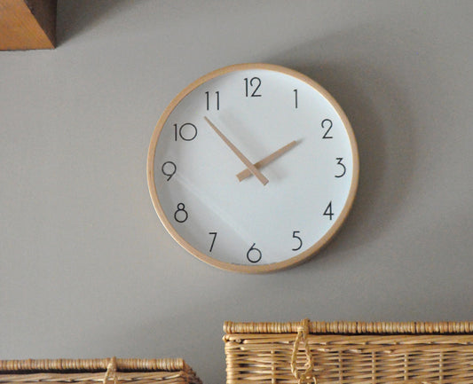 木系無印風簡約掛鐘 (2 Size; 4色) \Creer/