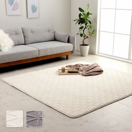 法蘭絨提花編織幾何圖案客廳地毯 (3 Size; 2色) \IKEHIKO/