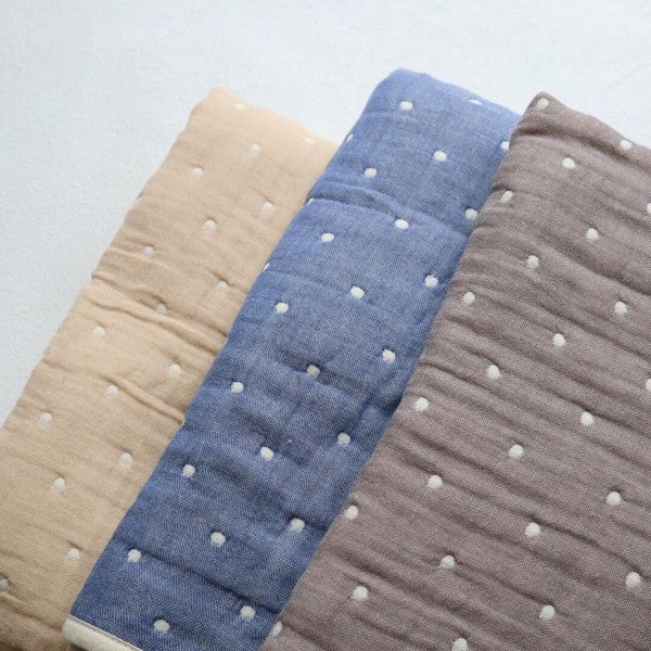 日本製100%純棉泉州南部織6重織波點毛毯 (3 size; 3色) \fujiwarashokufu/